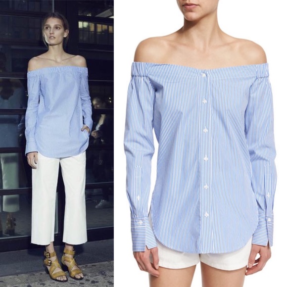 rag and bone off the shoulder top